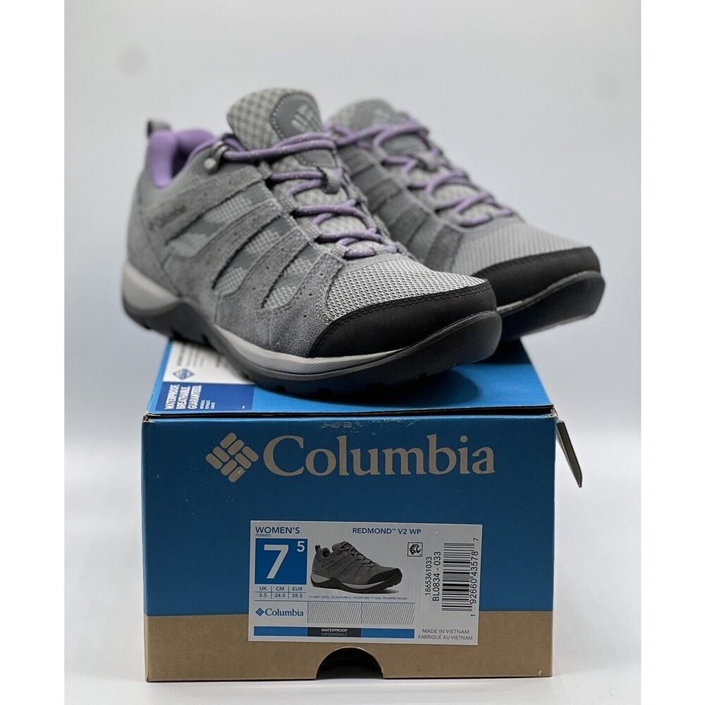 Columbia Women's Redmond V2 Waterproof, Ti Grey Steel/Plum Purple,‎ 7 US NIB